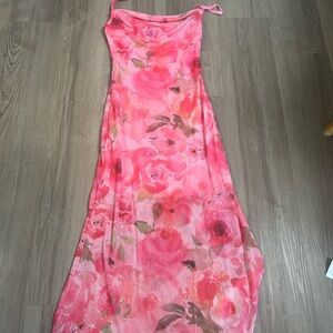 Pink Floral Maxi Dress